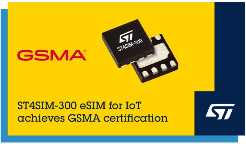 STMicroelectronics certifies ST4SIM-300 eSIM for IoT applications