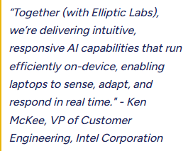 Elliptic labs and Intel announce partnership for AI-enhanced laptops