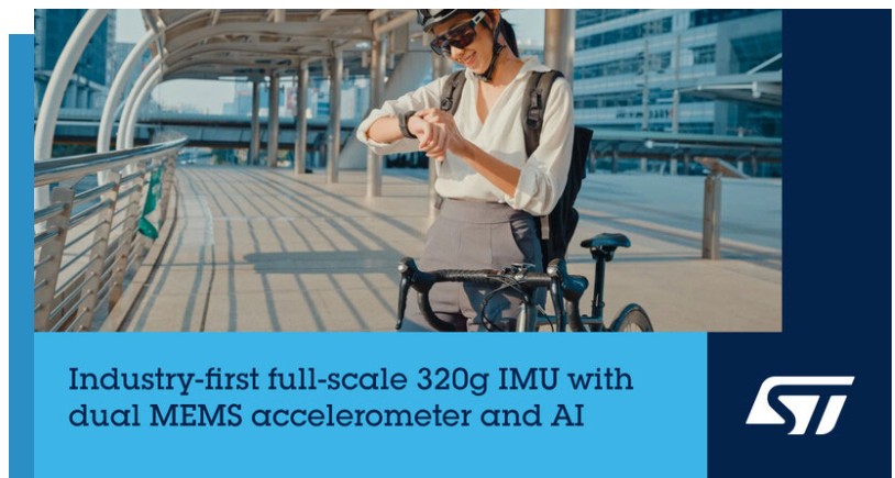 STMicroelectronics Introduces dual-accelerometer AI-enabled sensor for activity tracking and impact detection