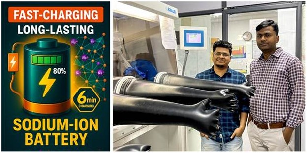 Indian scientists develop fast-charging sodium-ion battery at JNCASR