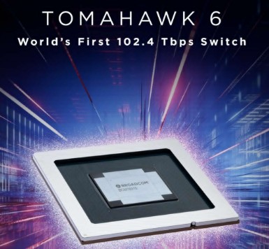 Broadcom begin shipping Tomahawk 6 switch with 102.4 Tbps capacity