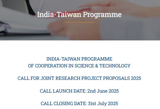India-Taiwan science and technology cooperation opens call for 2025 joint research proposals in semiconductors