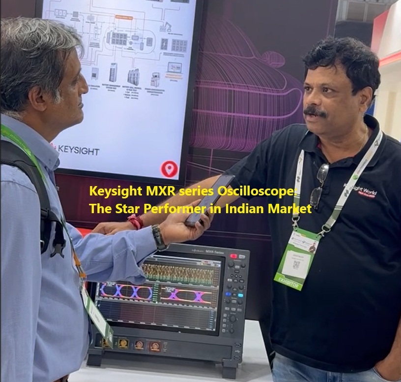 Girish Baliga Showcases Keysight’s Star MXR Oscilloscope at electronica India 2025