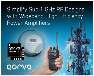 Qorvo QPA9510 Power Amplifier Covers 100-1000 MHz for Sub-1GHz RF in IoT and Public Safety