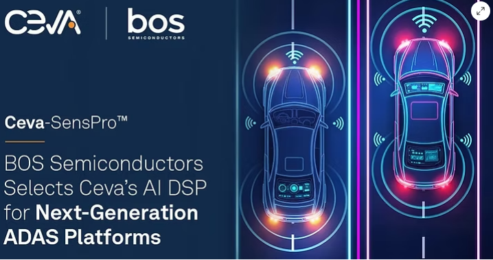 BOS Semiconductors Licenses Ceva SensPro AI DSP for Eagle-A ADAS SoC with Chiplet-Based Scalability