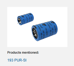 Vishay Extends 193 PUR-SI Snap-in Capacitors with 550 V and 600 V Ratings for High-Voltage Applications