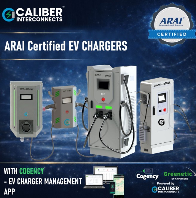 Caliber Interconnects Secures ARAI Certification for EV Chargers Amid India's Push for Local EV Infrastructure
