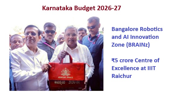 Karnataka 2026-27 Budget: ₹5 Cr AI Centre at IIIT Raichur, BRAINz Robotics Zone at IISc, Rs 45,000 Cr Semiconductor Push