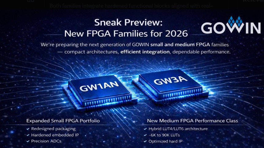 GOWIN Semiconductor Launches Arora GW1AN and GW3A FPGA Families