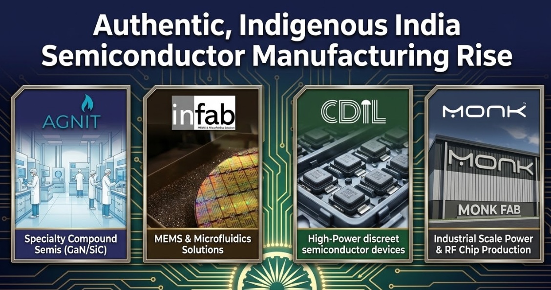 Authentic, Indigenous India Semiconductor Manufacturing Rise: CDIL, INFAB, AGNIT, and Monk9