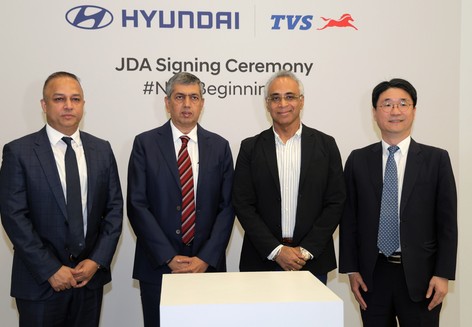 Hyundai Motor and TVS Motor Sign Joint Development Agreement for Electric Three-Wheeler Commercialization in India