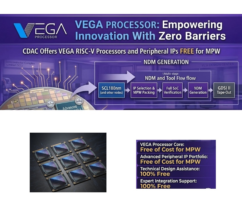 CDAC Offers VEGA RISC-V Processors and Peripheral IPs Free for MPW 