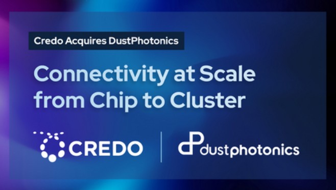 Credo Completes Acquisition of DustPhotonics, Adding Silicon Photonics PIC Technology for 800G to 3.2T Optical Interconnects