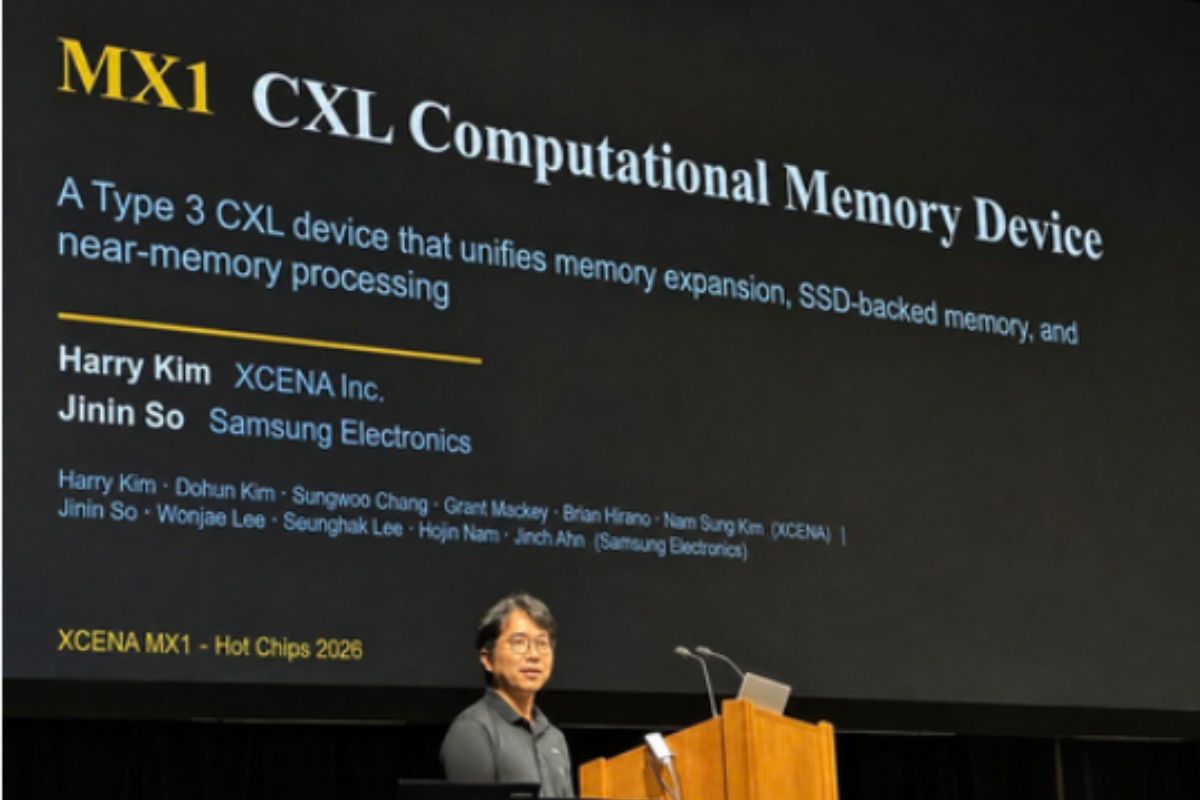 XCENA MX1 architecture integrates memory expansion and near-memory computing
