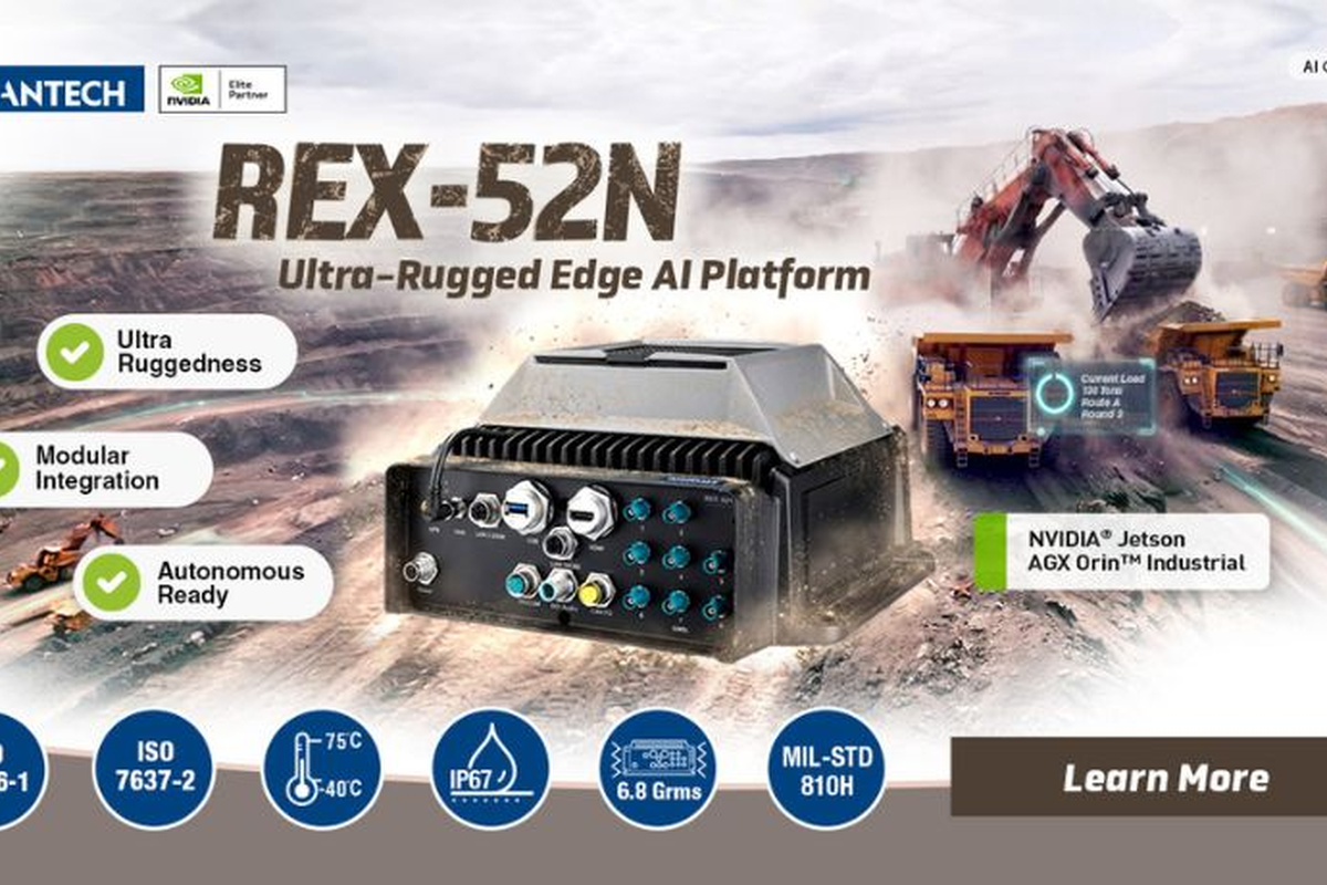 Advantech Launches REX-52N Ultra-Rugged AI Computing Platform for Harsh Industrial Environments