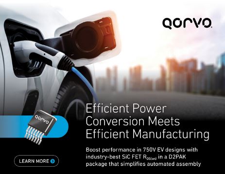 Qorvo Boosts Performance in 750V EV Designs with Industry-leading SiC FET in D2PAK